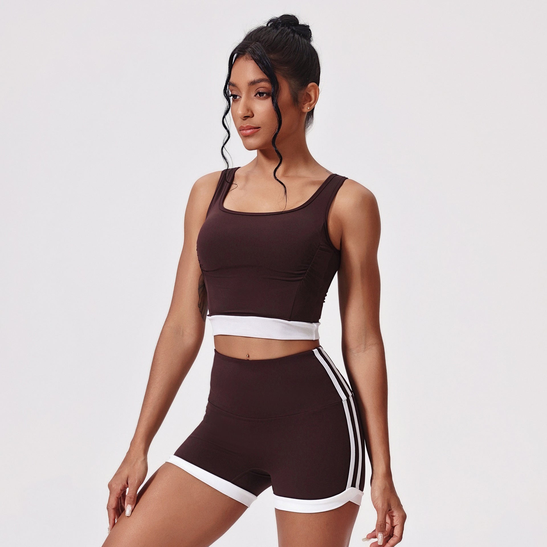 NudeFeel Sculpt Yoga Set Seamless Vest & Shorts Activewear