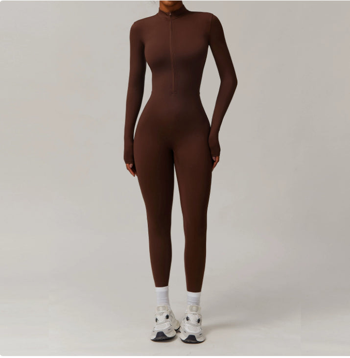 SculptWarm Fleece-Lined Winter Yoga Jumpsuit