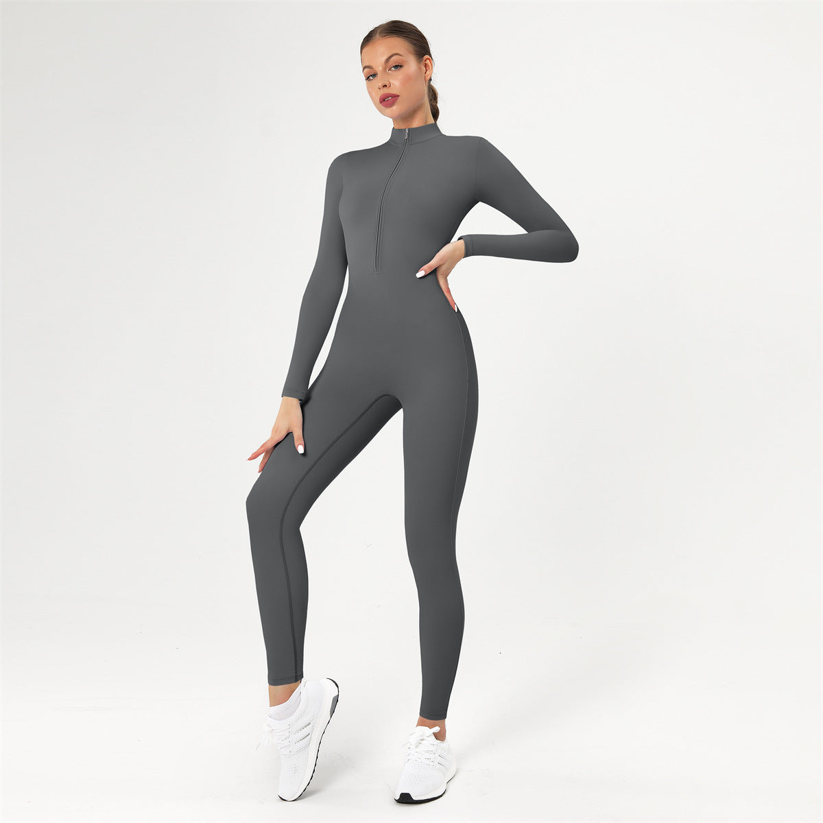 Ultra Sculpt Zipper Performance Jumpsuit