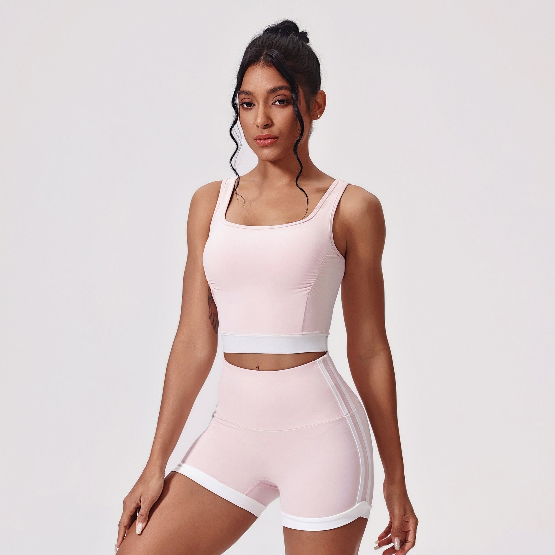 NudeFeel Sculpt Yoga Set Seamless Vest & Shorts Activewear
