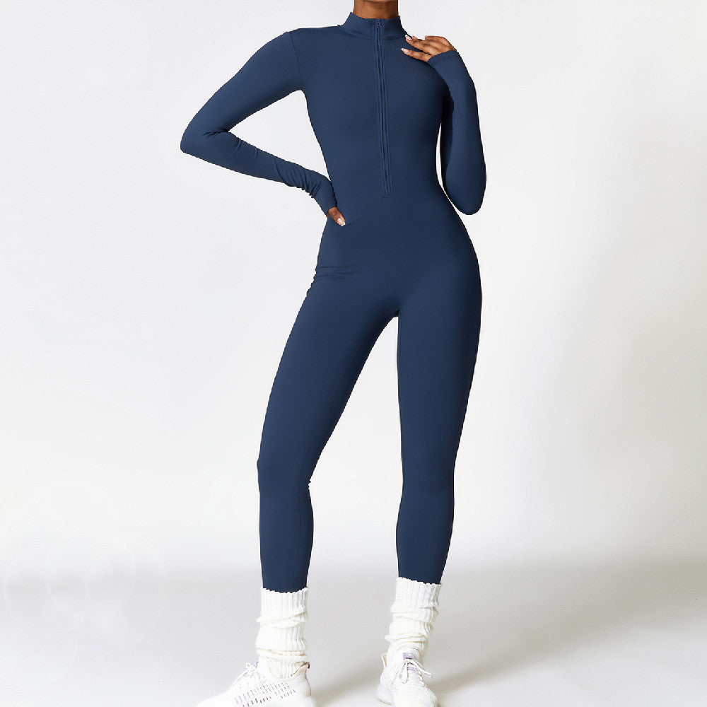SculptWarm Fleece-Lined Winter Yoga Jumpsuit