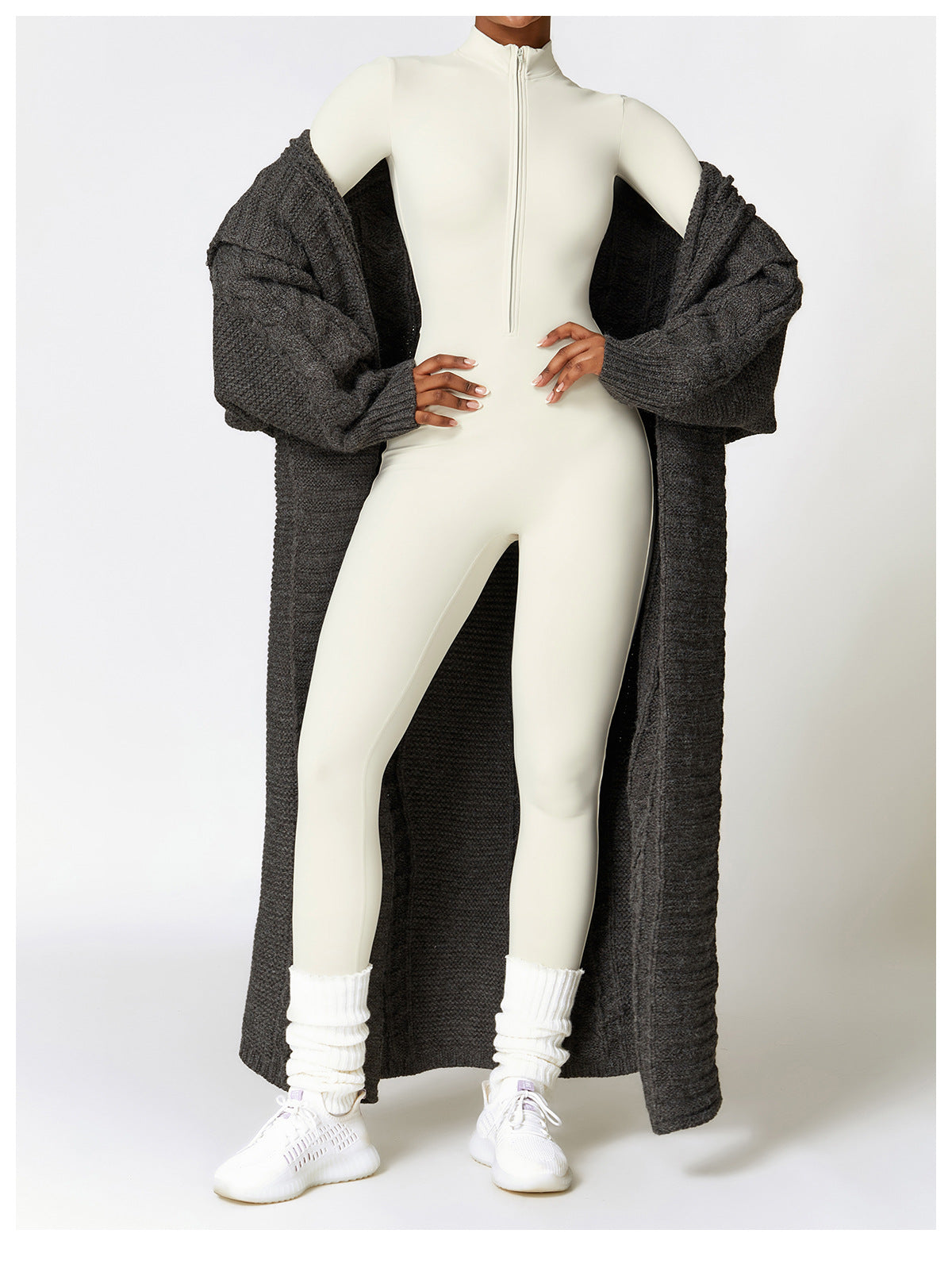 SculptWarm Fleece-Lined Winter Yoga Jumpsuit