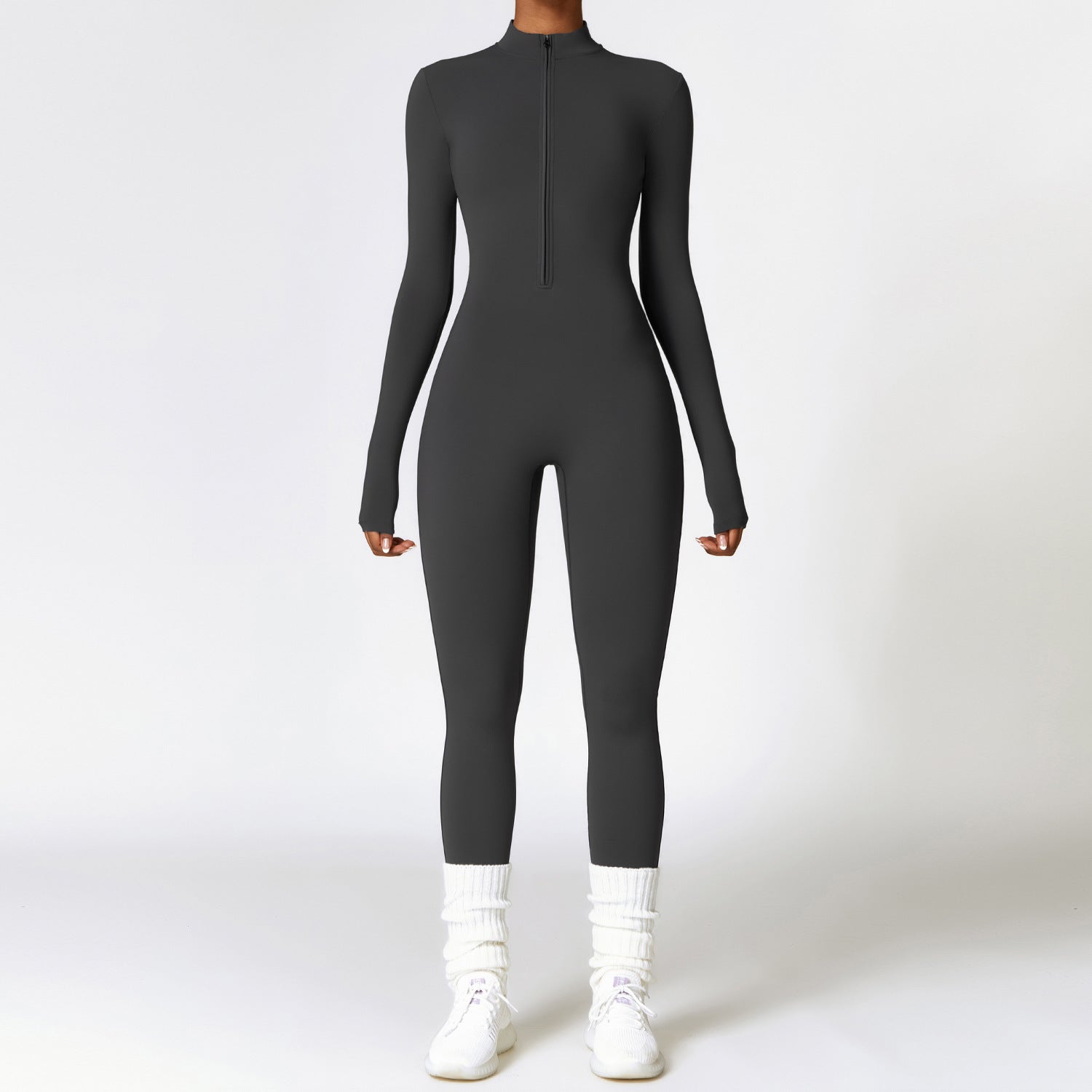 SculptWarm Fleece-Lined Winter Yoga Jumpsuit