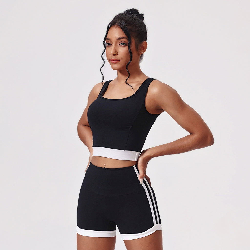 NudeFeel Sculpt Yoga Set Seamless Vest & Shorts Activewear